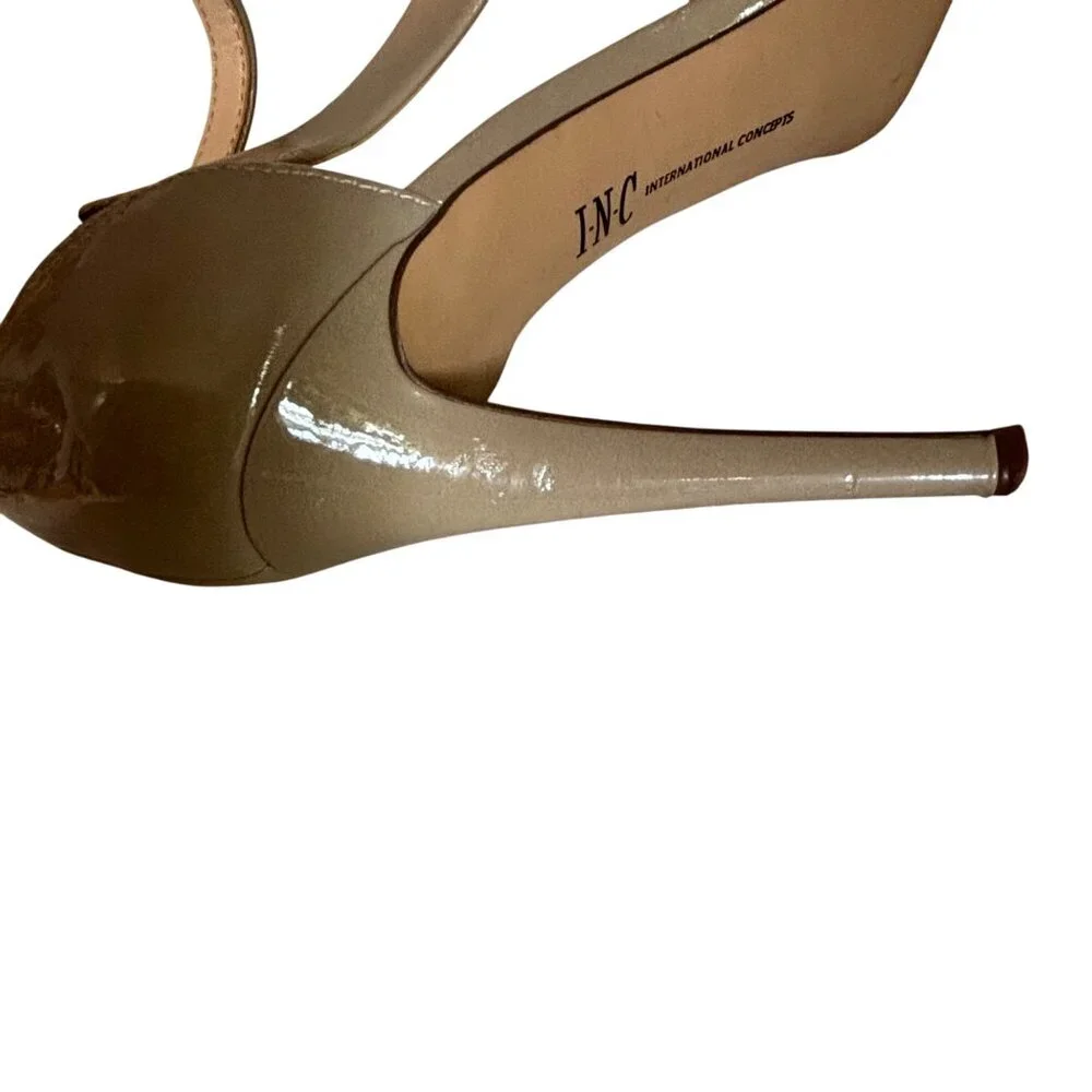 I.N.C Internation Concepts High Heel Sandals Women's 8M Strappy Nude‎ Patent